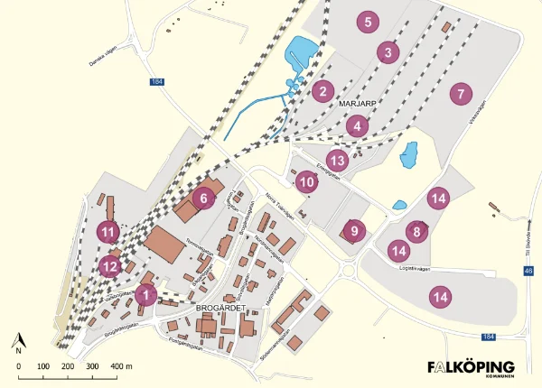 Karta över terminaler för Skaraborg Logistic Center